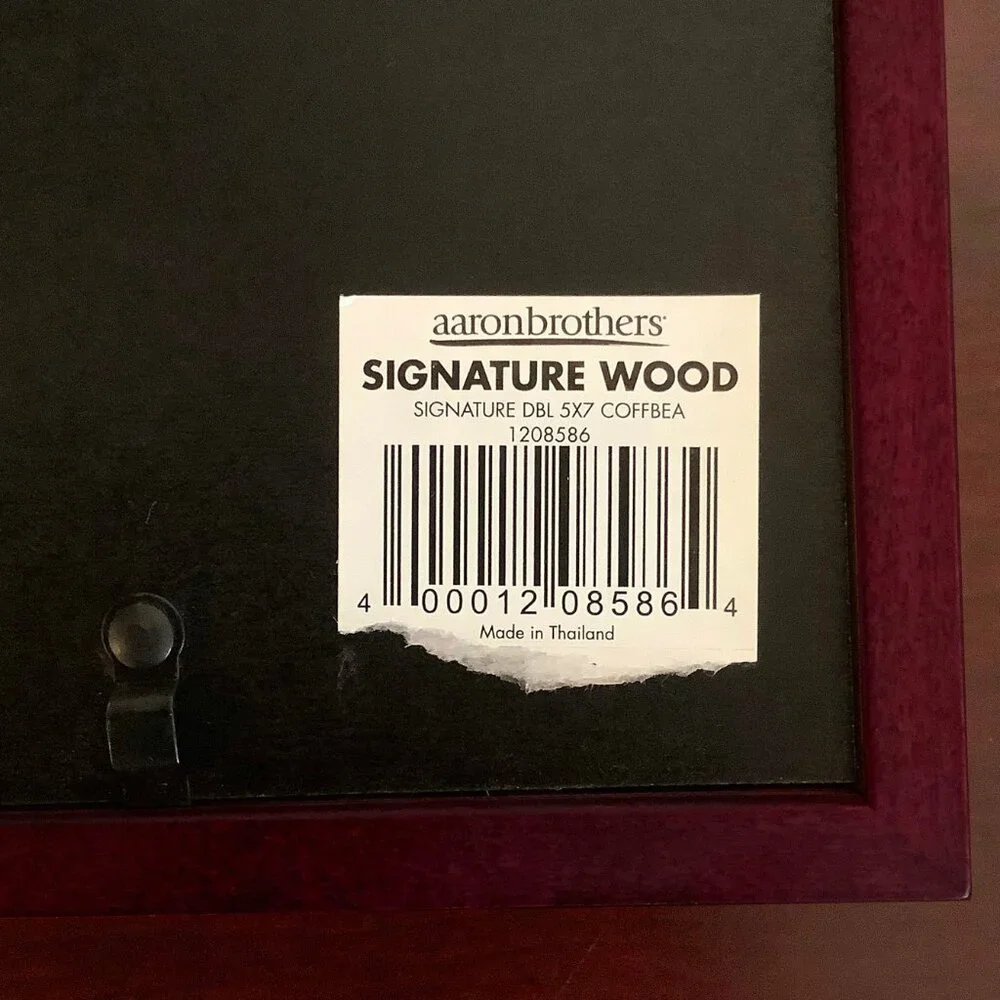 EUC Aaron Brothers Signature Wood Double 5 x 7 Frame - Coffee Bean
